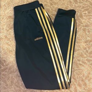 Gold Adidas 3-Stripes Joggers NWOT
